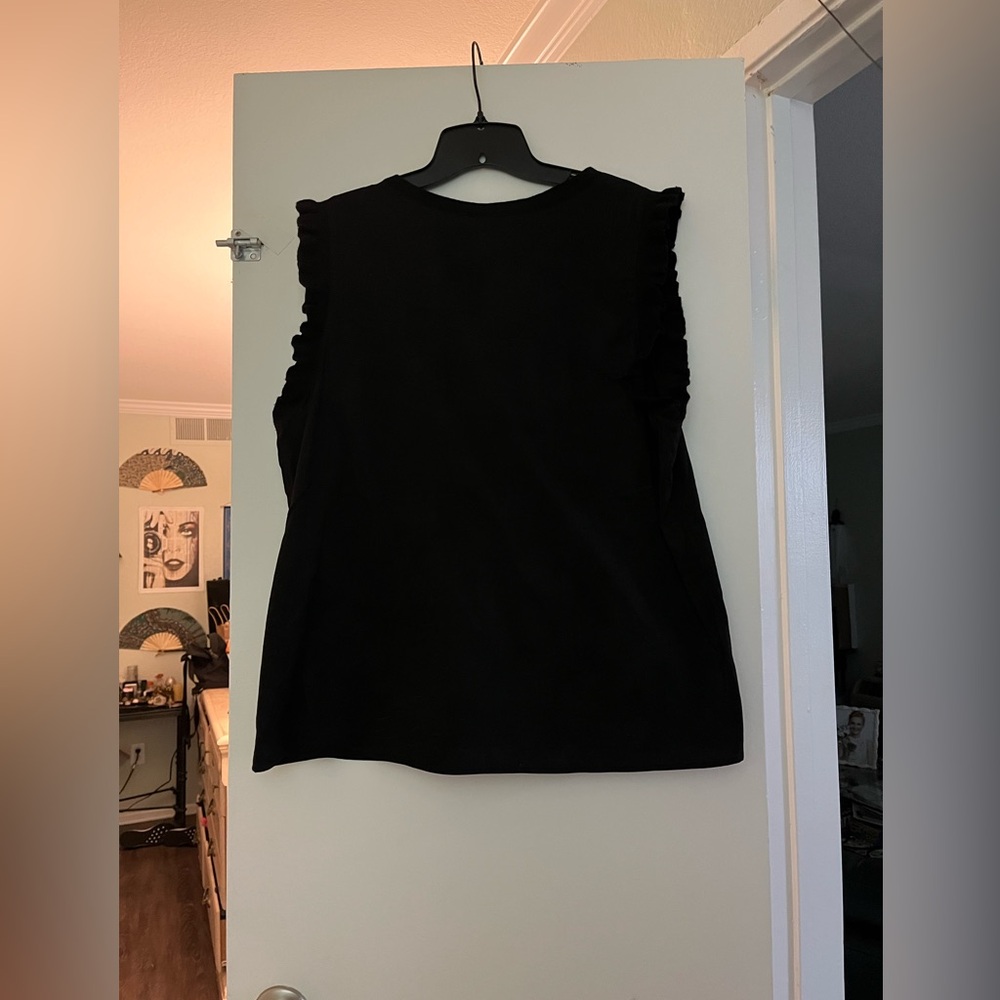 Ribbon Ruffle Poplin Top - Picture 7 of 11